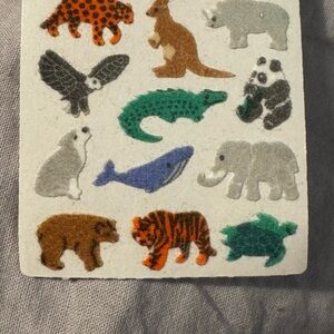 Vintage Sandylion Animal Fuzzy Stickers Set